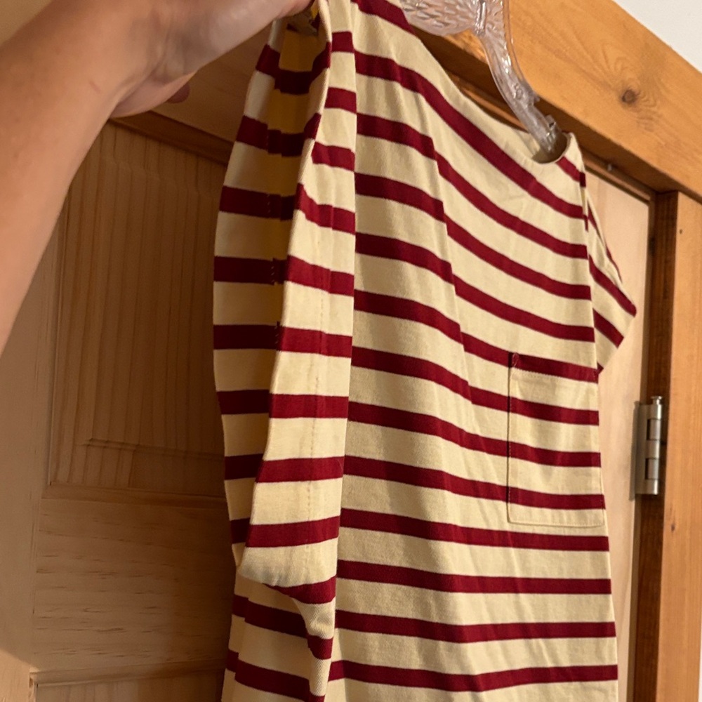 J. Crew Red and Cream Striped Short Sleeve Tee - Picture 5 of 5